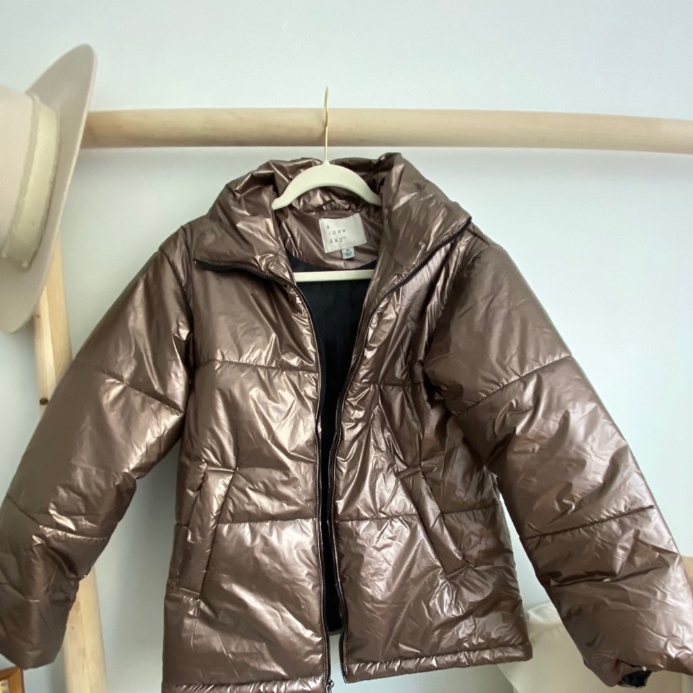 Metallic Mauve Puffer Jacket